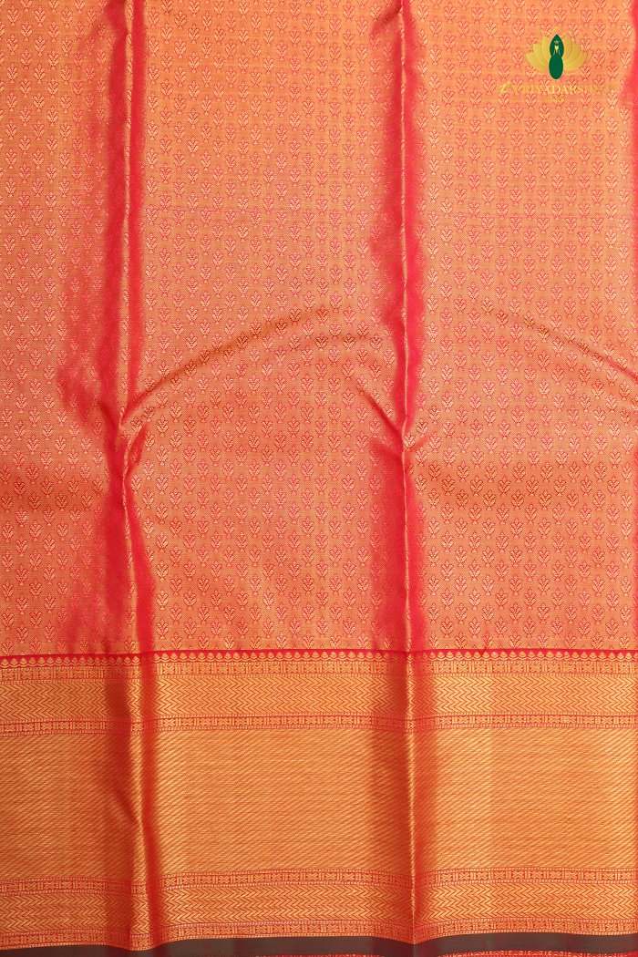 Kanchipuram Silk In Gold And Yellow With Korvai Border