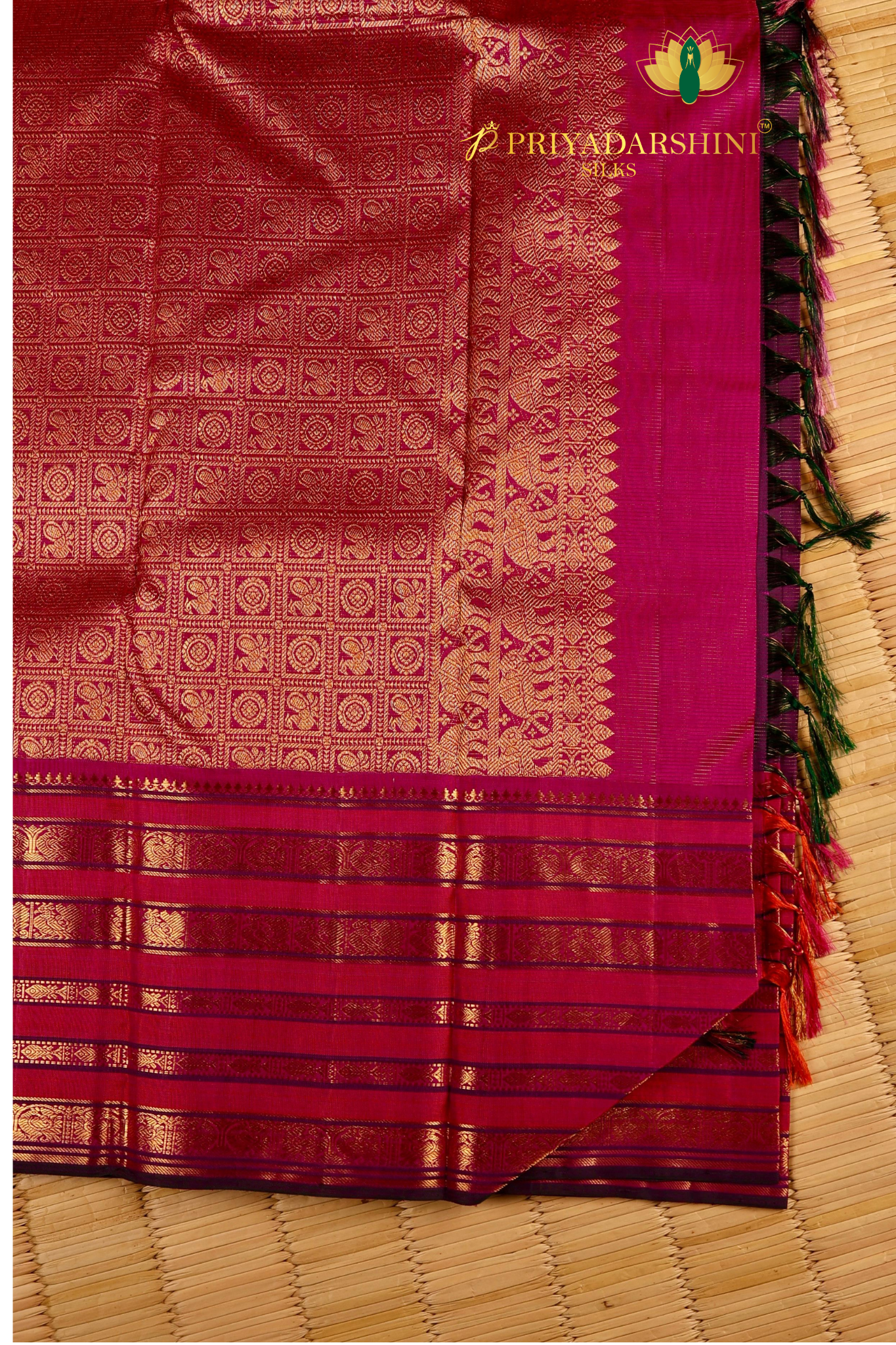 Kanchipuram Vairaoosi Silk In Dark Purple With Gold Zari Border