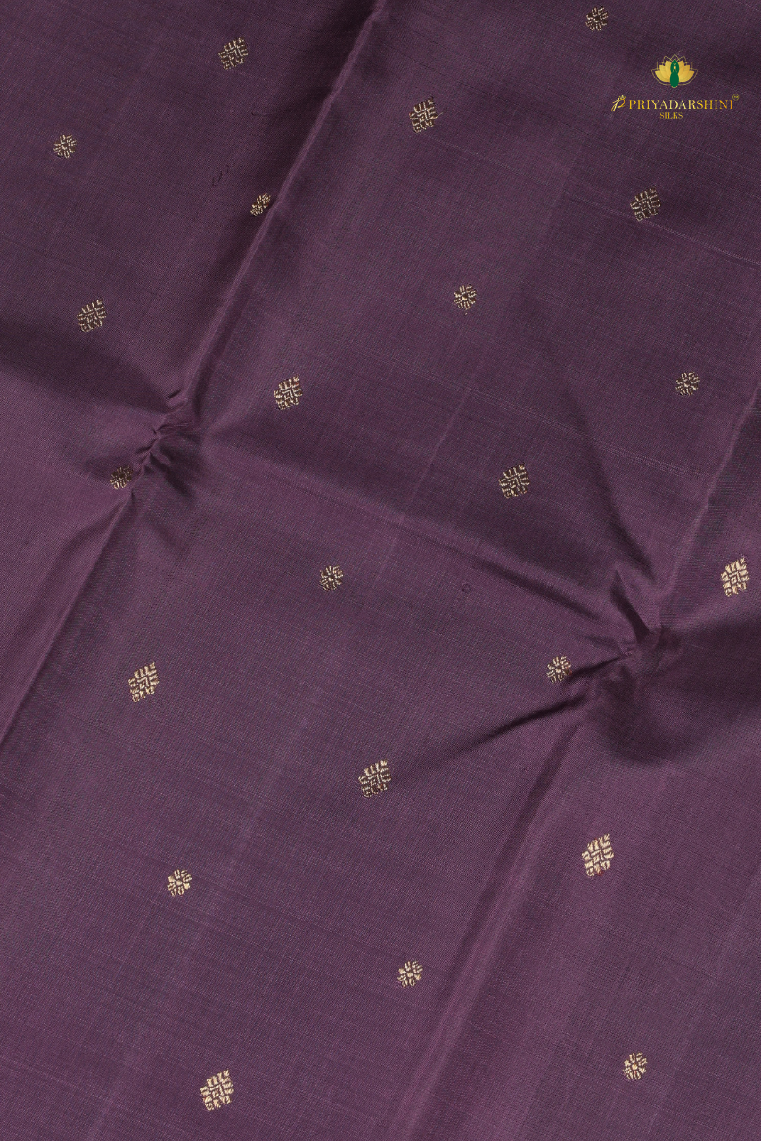 Dusty Plum and Baby Pink with Diamond Butta - Kanjivaram Silk