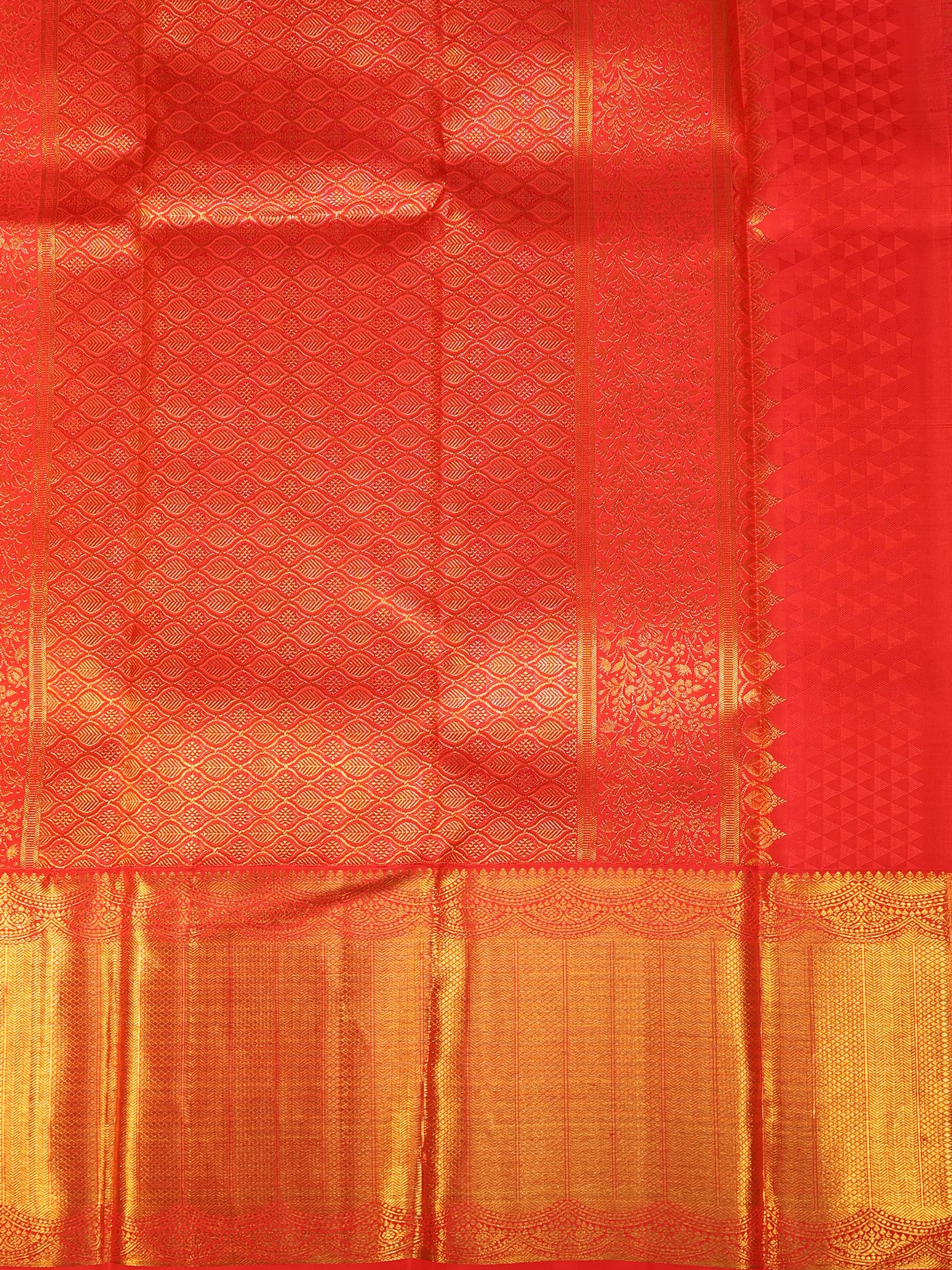 Lime Green and Magenta kai korvai - Kanjivaram silk - Image 4