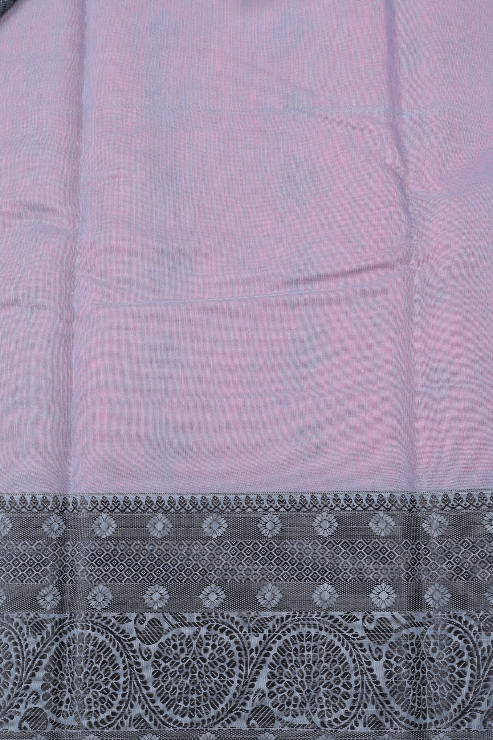Candy Pink and Ash Grey Bud Motif - Cotton