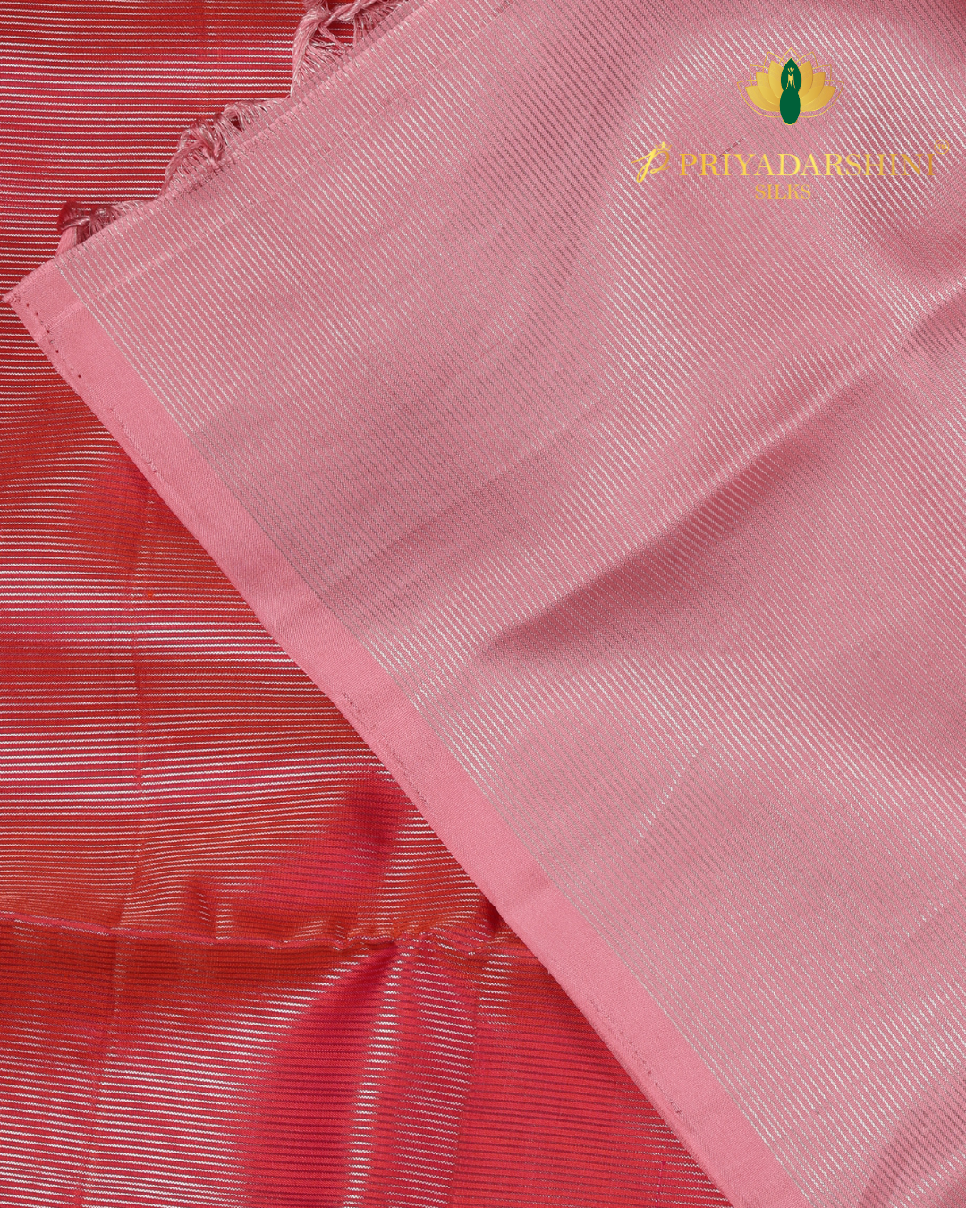 Coral Pink and Baby pink Floral Motif - Soft Silk (6)