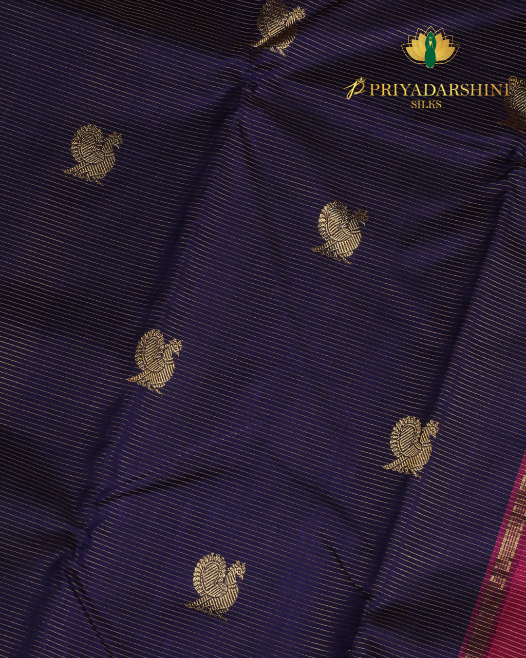 Deep Pink and Fuchsia Pink Peacock Motif - Kanjivaram Silk