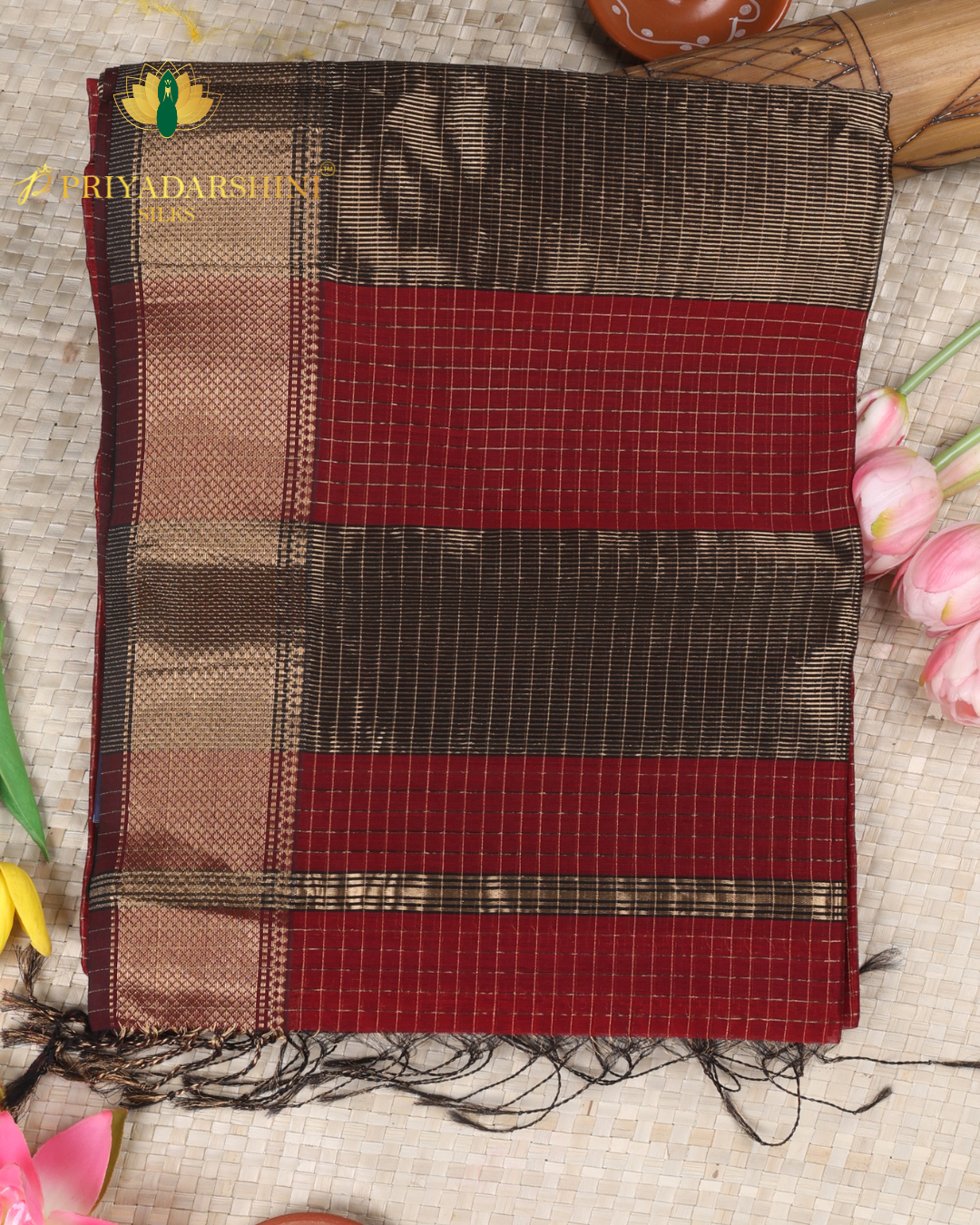 Emerald Green Warli Tribal Art Motif - Silk Cotton