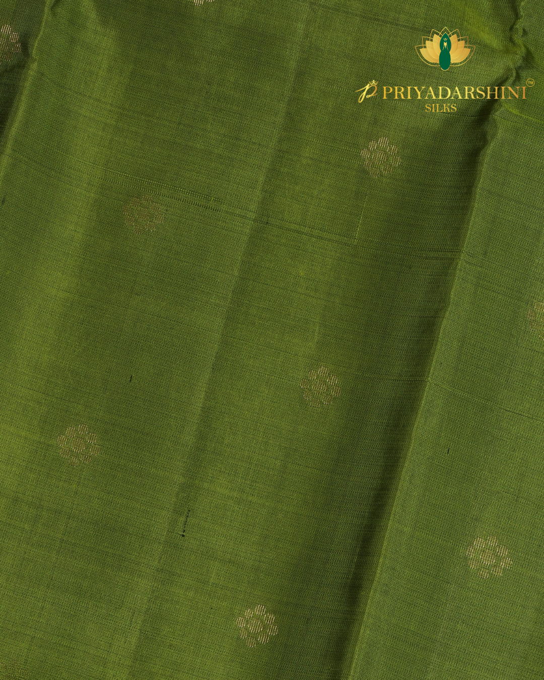 Lime Green and Deep Magenta with Floral Motif - Kanjivaram Silk