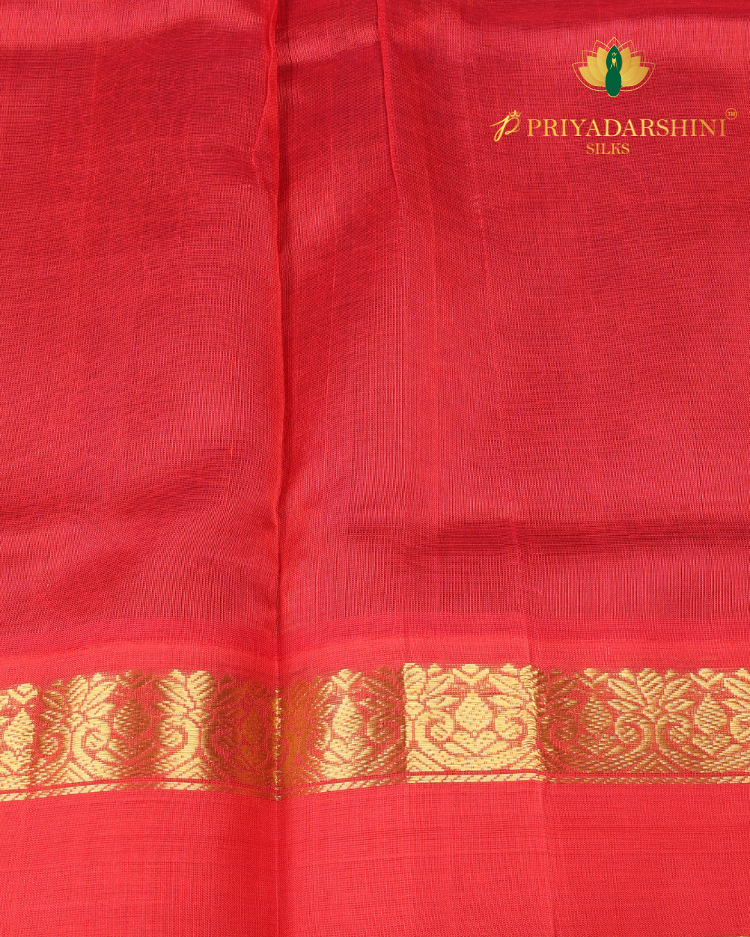 Midnight Purple and Crimson Red Flora Motif - Silk Cotton