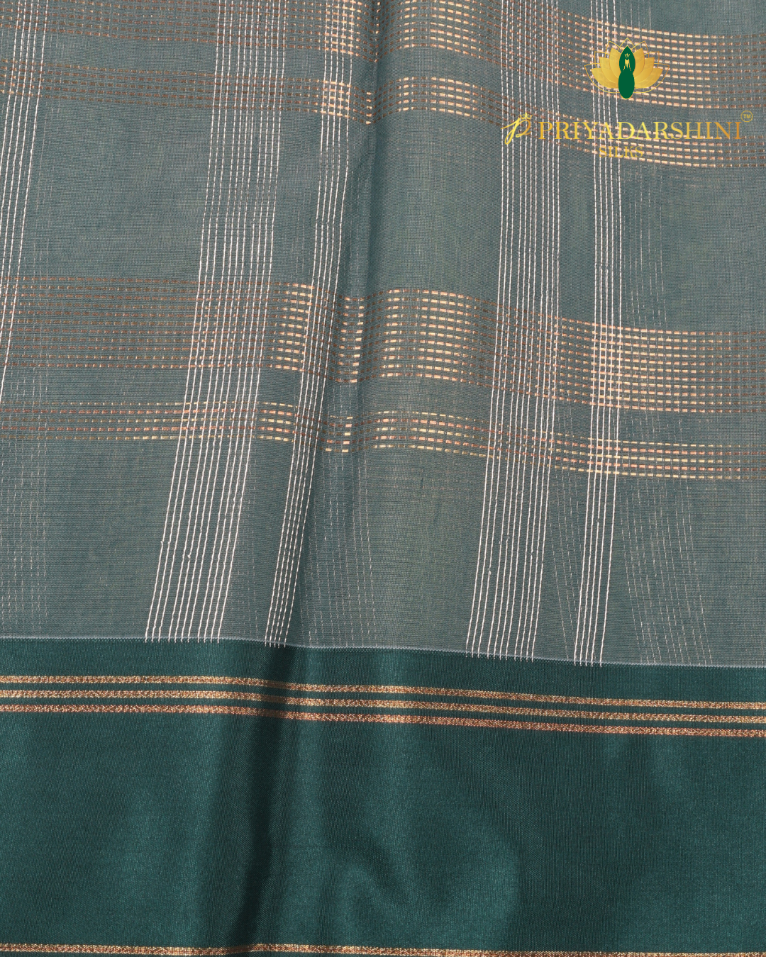 Olive Green and Forest Green Checkered Pattern - Silk cotton