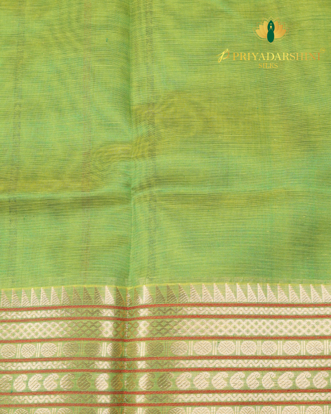 Parrot Green and Magenta Pink Temple Micro Motif - Silk Cotton