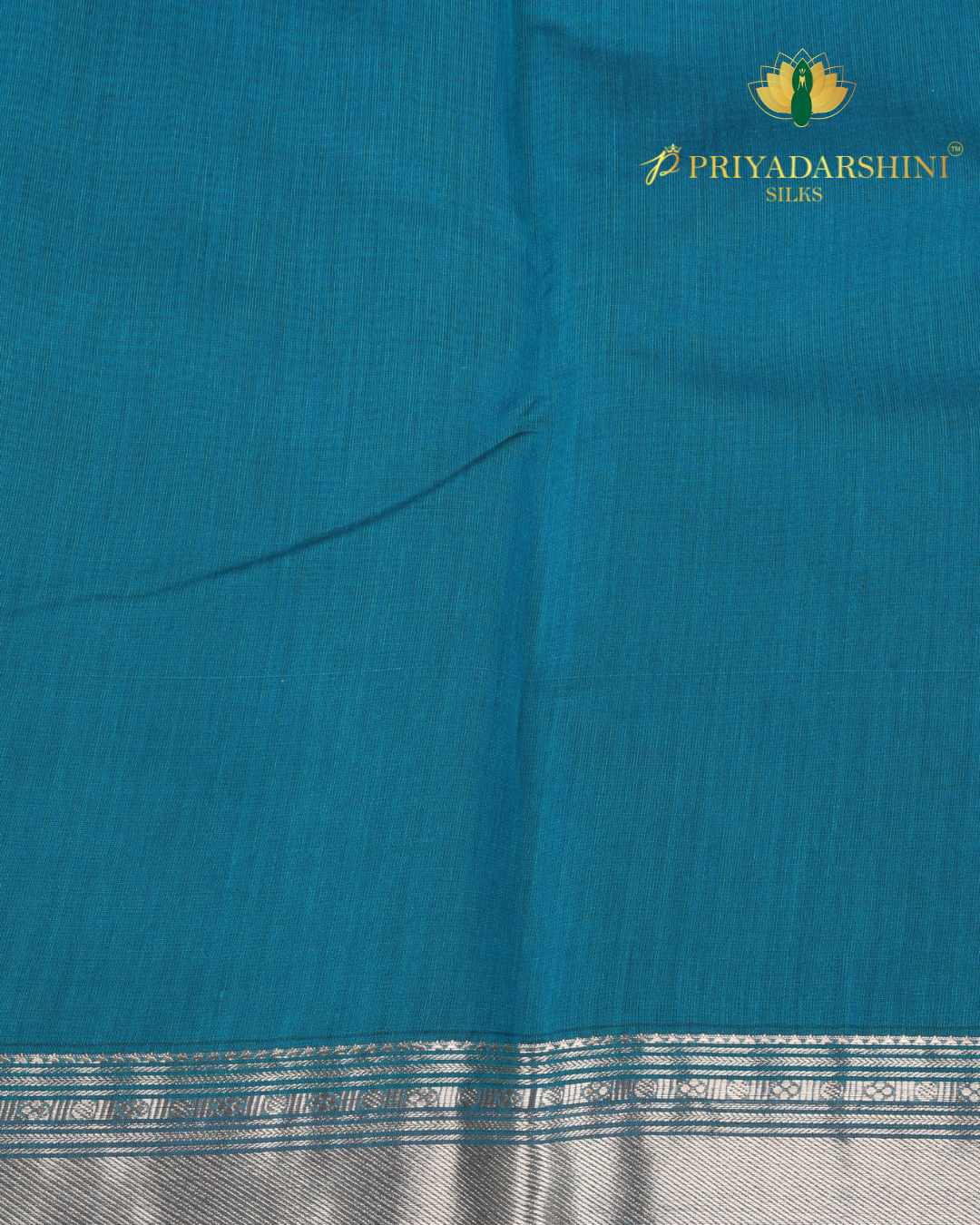 Peacock Blue Tribal Inspired Motif - Silk Cotton