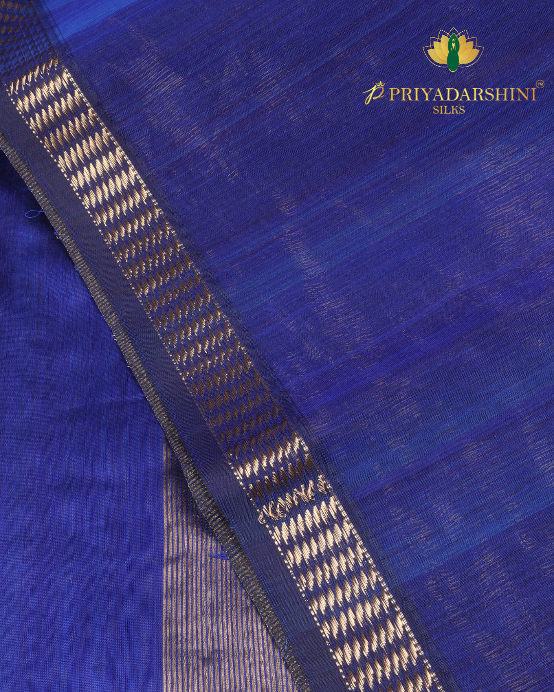 Royal Blue and Gold Stripe Pattern - Maheshwari