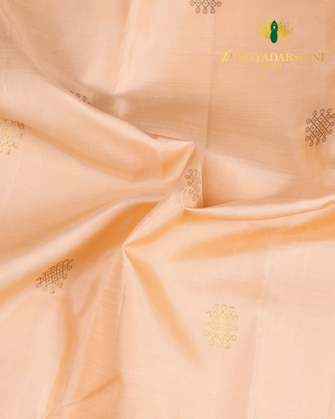 Soft Cream and Rich Maroon Kolam Motif - Kanjivaram Silk