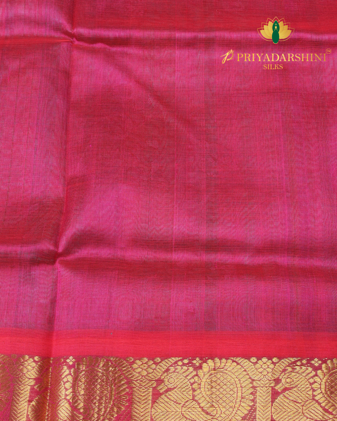Turquoise Blue and Rani Pink Kalamkari floral vine - Silk Cotton